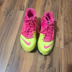 Nike Women Pink and Yellow Shoes